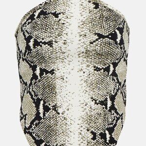 Khaite, Dillon Snakeskin-jacquard Curved Bandeau Top In Roccia | Size: S